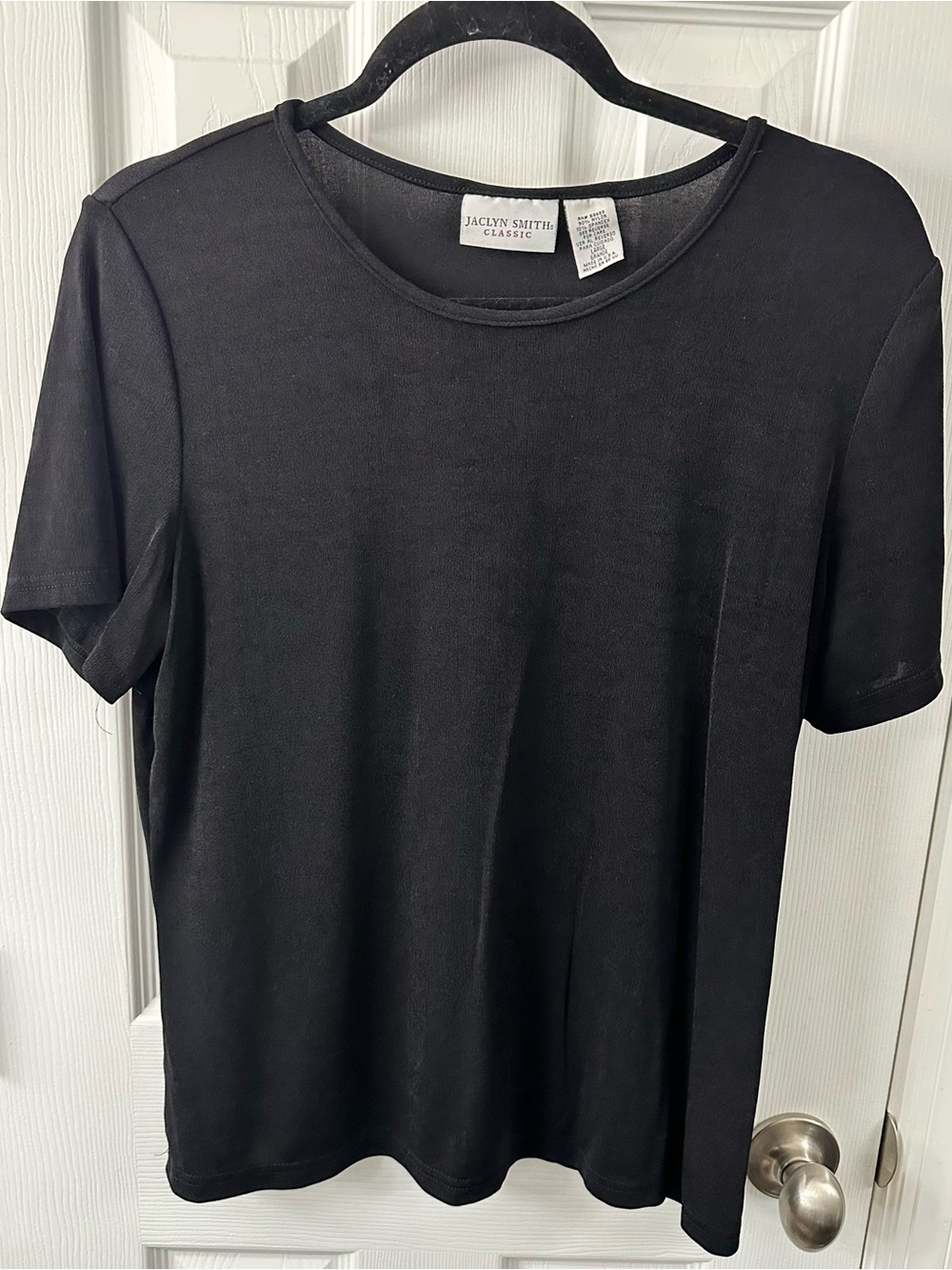 Jaclyn Smith Black Short-Sleeve Crewneck Tee